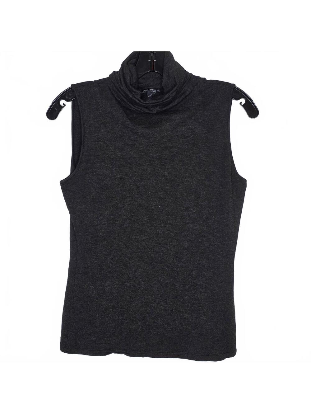 Lafayette 148 Dark Grey Sleeveless Turtleneck Shell Women's Size Medium
